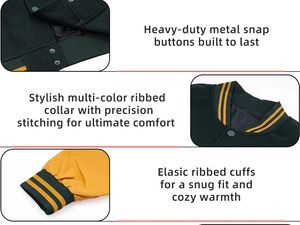 Chaqueta Varsity para Hombre, Estilo Hip Hop, con Parches, Bordado de Letras, Flocado, Holgada, Informal, Chaqueta de Béisbol Unisex, Estilo Urbano Retro de Invierno - Product Image 4