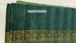 Indian Kantha <b>Quilt</b> Handmade Kantha Bedcover Indian Block Printed Bedspread <b>Throw</b> Cotton Blanket Gudari Kantha queen/twin Size - Product Image 2