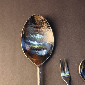 Juego de Cubiertos de Acero Inoxidable con Mango de Flor de Orquídea, Textura Martillada, Cucharas, Tenedores y Cucharas para Sopa para Catering de Bodas y Fiestas - Product Image 3