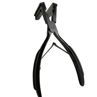 Pince à cheveux professionnelle en acier inoxydable noir pour extensions de cheveux, avec poignées ergonomiques antidérapantes, outil de coiffure pour salon