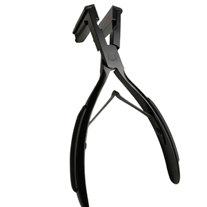 Pince à cheveux professionnelle en acier inoxydable noir pour extensions de cheveux, avec poignées ergonomiques antidérapantes, outil de coiffure pour salon - Product Image 6