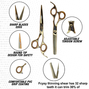 Ensemble de ciseaux à effiler professionnels pour barbier, ciseaux de coiffure pour salon, outil de coupe de cheveux, fournitures de beauté - Product Image 2