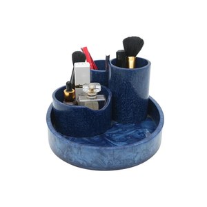 Organizador de Cosméticos de Resina Epoxi Azul Estilo Europeo 4 en 1, Bandeja de Almacenamiento de Maquillaje con Porta Brochas y Soporte para Tocador al Mejor Precio - Product Image 1