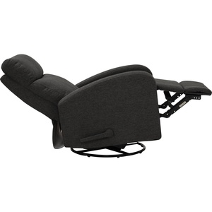 Sillón Reclinable Giratorio de Lujo Estilo Mid-Century Modern con Respaldo Dividido Tapizado en Tela y Rotación de 360 Grados para Sala de Estar o Dormitorio - Product Image 4