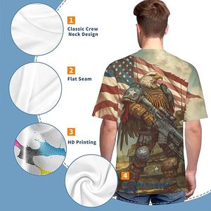 Wolf Pack Moon Reflection Men's Short Sleeve O-Neck T-Shirt Printed <b>Animal</b> <b>Pattern</b> Eco-Friendly Street Style Oversized Fit 100% - Product Image 5