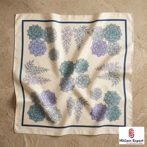 Écharpe en soie de luxe imprimée sur mesure pour femme, foulard carré léger, fabricant OEM, produits textiles personnalisés Chypre, mode - Product Image 5