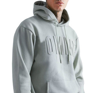 Men's Light Gray <b>Zip</b>-<b>Up</b> Logo Hooded Sweatshirt Regular Fit 100% Cotton Fleece Anti-Pilling Casual Autumn Wear - Product Image 5