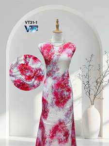 Tela de Chifón Jacquard Floral Viet Thang, 100% Poliéster, Ligera, Tejida, Transpirable, 60GSM, 150/160cm, Modelo 8936, para Mujer - Product Image 6