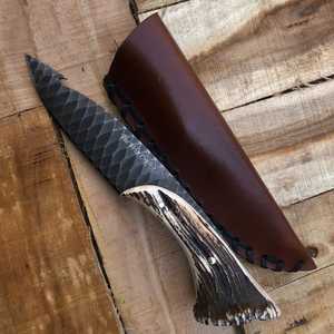 Couteau de chasse OEM fait main, lame fixe en acier inoxydable, pointe clip, manche en bois, pour camping en extérieur, bushcraft, industriel - Product Image 4