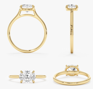 Anillo de Compromiso, Boda o Aniversario de Alta Calidad, Chapado en Oro de 14K, Corte Ovalado, Diamante de Laboratorio Certificado por IGI, Estilo Vintage, para Mujer - Product Image 3