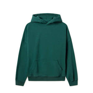 Sweat à capuche pour homme, couleur unie, décontracté, en molleton de coton vert, avec impression DTG personnalisée, molleton tricoté - Product Image 1