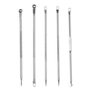 Professional 5 Piece Comedone Extractor Kit with <b>Case</b> Blackhead Whitehead Acne Removal <b>Tools</b> for Facial Skin Care - Product Image 1