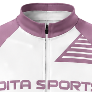 Maillot de Ciclismo Rosa Coral y Blanco de Manga Corta con Cremallera Completa, Camiseta Ligera para Ciclismo, Ropa Deportiva Personalizada - Product Image 5