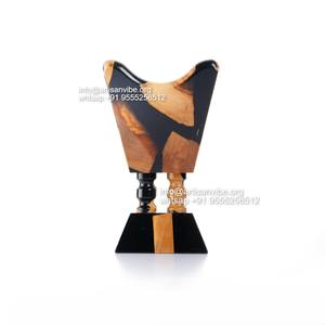 Quemador Bakhoor de resina y madera hecho a mano, soporte de incienso epoxi Mabkhara árabe especial de Ramadán para uso aromático - Product Image 2