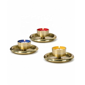 Brass Tealight Candle Holder Enamel Color Round Tray Metal Candle <b>tea</b> <b>light</b> holder for Home <b>Christmas</b> Decoration - Product Image 4