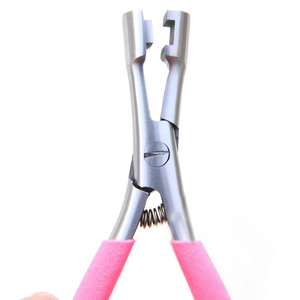 Pro <b>Bead</b> Stainless Steel Pliers Custom Logo Micro Keratin Hair <b>Extensions</b> Repair Capsule Forming Pliers Customized Packing - Product Image 4