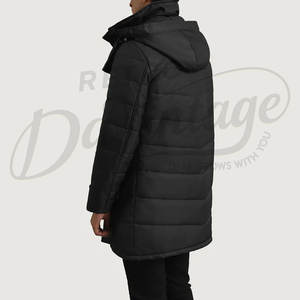 Chaqueta Larga Acolchada para Hombre, Parka de Invierno con Capucha, Abrigo Grueso y Cálido, Resistente al Agua, Chaqueta Acolchada para Exteriores - Product Image 2