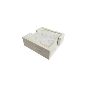 White Best Quality Bone Inlay Coffee Coaster Highest Quality Custom and Round Shape <b>Wood</b> and Bone Inlay Coasters for Hotel - Product Image 1