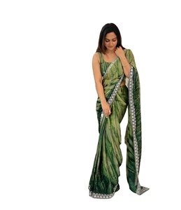Latest Designer Soft Rangoli Silk Embroidery Sequence Work <b>Saree</b> & <b>Blouse</b> for Women at Best Price - Product Image 1