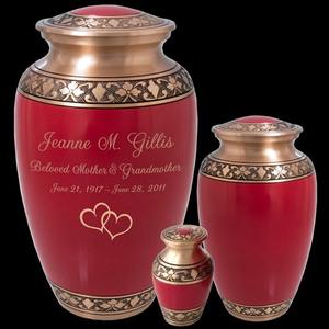 Urnas funerarias color rojo cereza al por mayor en 3 tamaños, medianas para adultos, contenedor para cenizas conmemorativas. - Product Image 1