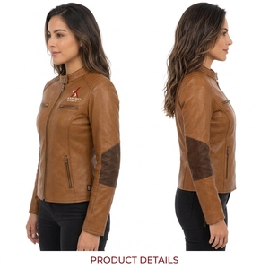 Latest Design Fashionable High Quality Women genuine <b>Leather</b> <b>Jacket</b> New Fashionable <b>Long</b> Sleeve Women <b>Leather</b> <b>Jacket</b> With OEM - Product Image 4