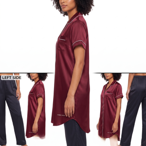 Satin Women's <b>Summer</b> Sleep <b>Pyjamas</b> in XS-XXL 100% Silk Comfortably Soft Home Loungewear - Product Image 3
