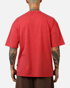 T-shirt Homme Oversize Rouge en Coton Doux Confortable à Manches Courtes Col Rond Couleur Unie Décontracté Coupe Jersey Style Urbain et Sportif - Product Image 5