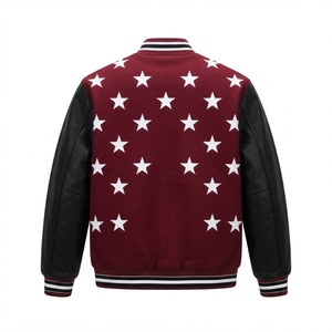 Chaqueta de béisbol universitaria personalizada para hombre, talla grande, bordada, cortavientos, con cuello alto, para otoño, abrigo deportivo universitario, venta al por mayor, frontal - Product Image 2