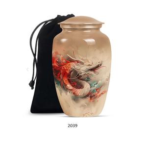 Urna Funeraria Grande Personalizada de Color Dragón para Cremación de Adultos, Diseño Moderno de Latón y Aluminio para Cenizas Humanas, Venta al por Mayor - Product Image 2