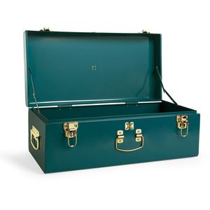 Baúl de Almacenamiento de Metal Moderno Hecho a Mano con Remaches Decorativos, Multifuncional, Ahorra Espacio, Grande para Ropa, Estilo Rústico para Interiores - Product Image 3