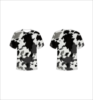 T-shirt personnalisé pour homme, impression intégrale, vente en gros, motif vache noir et blanc, tee-shirt graphique, impression numérique de haute qualité, respirant, streetwear