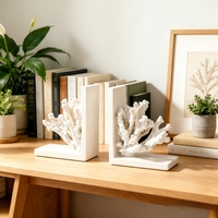 Bureau d'étude nordique moderne, serre-livres créatif en corail, support de livre, ornement artistique, décoration de bureau