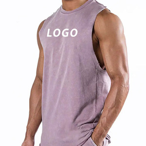 Camisetas sin mangas de algodón 100% tejido de secado rápido para hombre, estilo oversize, para gimnasio, entrenamiento y fitness. - Product Image 4
