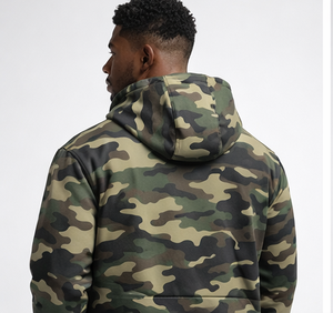 Vente en gros de sweats à capuche zippés personnalisés camouflage OEM pour hommes, en molleton épais imprimé camouflage, style streetwear tactique avec fermeture éclair - Product Image 4