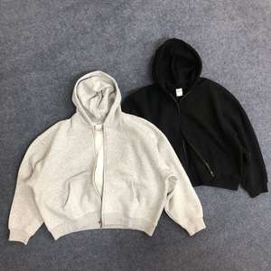 Sudadera con capucha para hombre, 100% algodón, de alta calidad, 350 g/m², gruesa, oversize, con hombros caídos, cierre completo, logotipo personalizado, corte holgado - Product Image 3