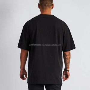 Camiseta de Manga Corta Ligera de Primera Calidad para Hombre, Color Sólido, Corte Holgado, Logotipo Personalizado, Camiseta Holgada con Efecto Desgastado por el Sol - Product Image 2