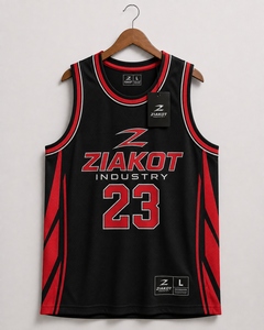 Maillot de basket-ball authentique Ziakot Industry personnalisé noir-ancien or, style rétro, vente en gros directe - Product Image 3