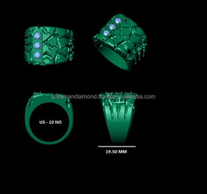 Bague de fiançailles et d'anniversaire de luxe pour homme en argent 925 plaqué platine, motif géométrique vintage, sertie de moissanite - Product Image 5