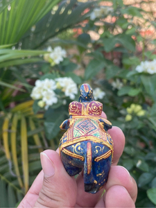 Hand Carved Hand Painted Lapis Lazuli <b>Elephant</b> Statue Luxury Gemstone Decor OEM ODM Wholesale - Product Image 5