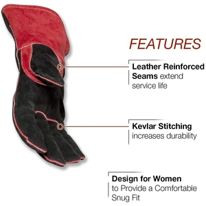 Gants de soudure en cuir de vachette pleine fleur, nouvelle conception personnalisée, renforcés, robustes, protection industrielle, protection des mains, lutte contre les incendies - Product Image 3