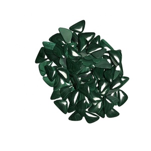 Gemma calibrata 34x21x4mm in malachite verde naturale, triangolare, con retro piatto, convessa, circolare, di livello superiore, con certificato <span class=keywords><strong>GIA</strong></span> per il fai da te. - Product Image 4