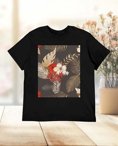 Camisetas de algodón para hombre con estampado floral, camiseta informal de manga corta con cuello redondo y estampado de arte japonés, camiseta básica holgada para verano y playa - Product Image 4