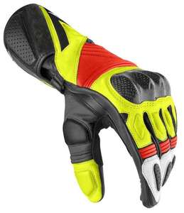 Premium Leather Motorcycle Gloves <b>Carbon</b> <b>Fiber</b> Knuckle Design PU Coated Breathable Full Finger Unisex Windproof Track Racing - Product Image 3