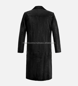 New Arrival Custom Men Fashion Leather <b>Jackets</b> for <b>Boys</b> Men's Black Leather Long Trench Coat <b>jacket</b> for men - Product Image 3
