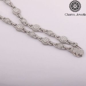 สร้อยคอ Charm Jewells ประดับโมอิสซาไนต์ เงินแท้ 925 ชุบทอง 14K ทรงลูกบอล ตัดเหลี่ยมทรงเรขาคณิต รับรองโดย IGI สไตล์ฮิปฮอป สำหรับทั้งชายและหญิง - Product Image 3