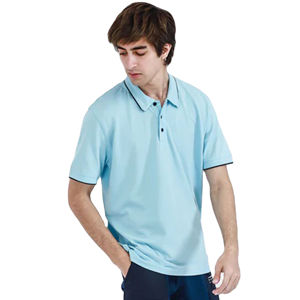 T-shirt à manches courtes pour homme de qualité supérieure, brodé, respirant, en coton/fibre de bambou, taille plus, couleur unie, jersey, chemises polo décontractées - Product Image 4