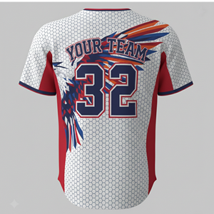 Maillot de baseball personnalisé à sublimation, uniforme d'équipe imprimé, maille respirante, polyester à séchage rapide, logo sportif, numéro OEM - Product Image 3