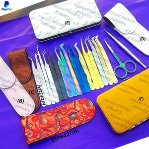 Stainless Steel Eyelash Extension Tweezers Set with Pink and Gold Fiber Tips for Volume <b>Lash</b> Extensions - Product Image 6