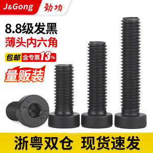 Tornillos de Cabeza Hexagonal Delgada J&Gong, Grado 8.8, Óxido Negro, M3 M4 M5 M6 M8 M10 M12 M16 - Product Image 4