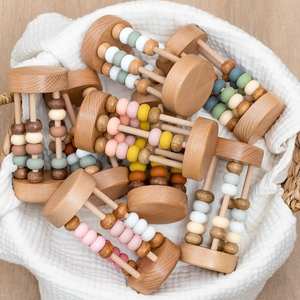 Juguetes de madera Montessori para apilar – Juguetes educativos de aprendizaje preescolar para niños y niñas de 1, 2 y 3 años, manualidades de madera - Product Image 1